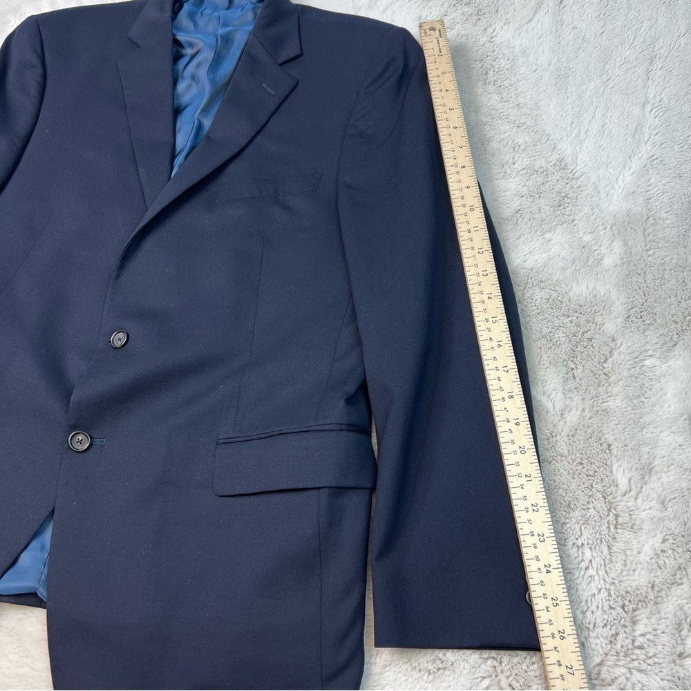 Hart Schaffner Marx Sport Coat Mens 44R Blue Windowpane 2 Button Made in USA - Picture 8 of 11